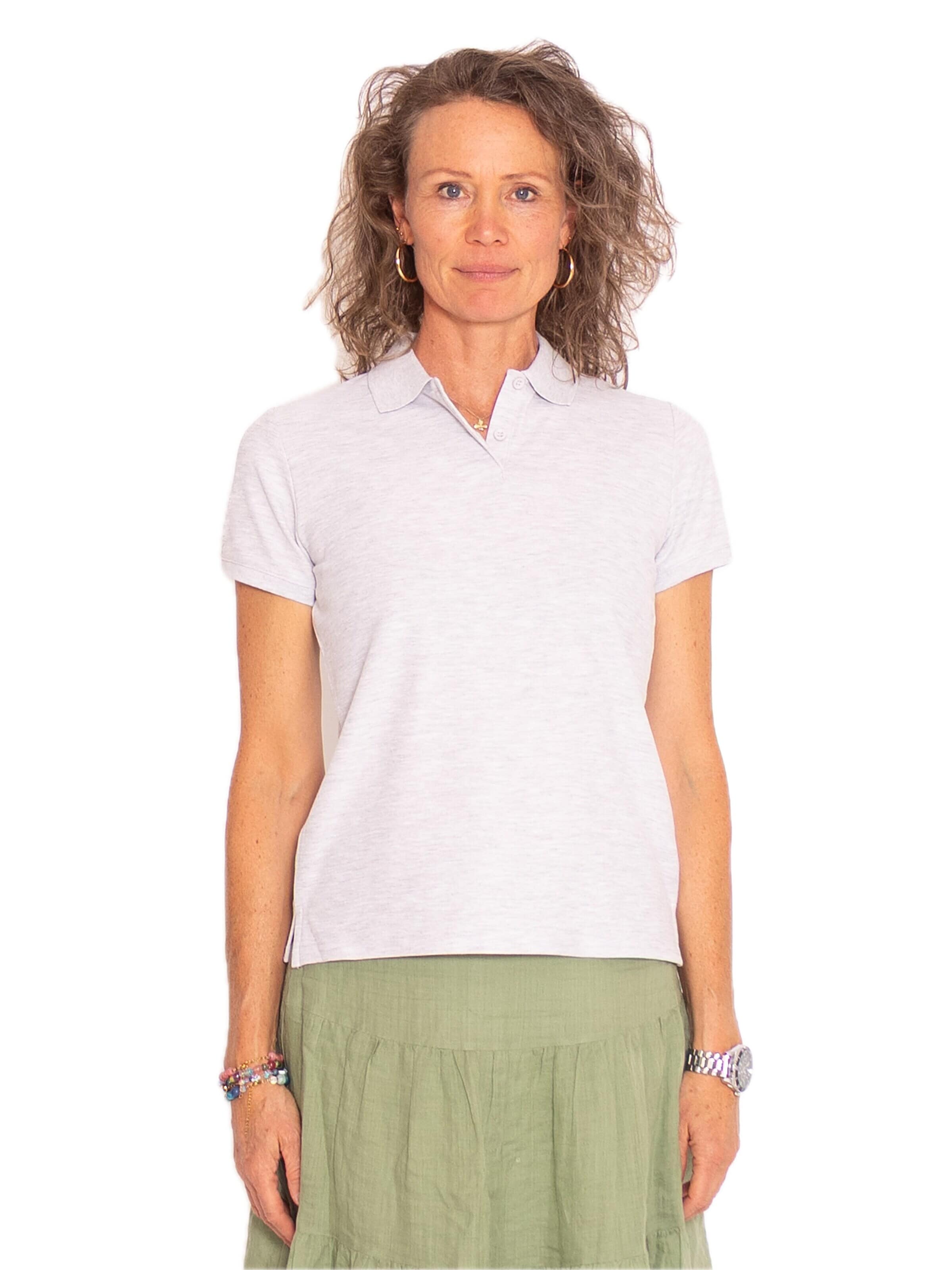 Maglietta 'Womens premium short sleeve polo' di FRUIT OF THE LOOM in grigio