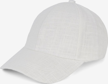styleBREAKER Cap 'Leinen Baseball Cap' in Weiß: Vorderseite