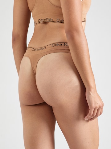Calvin Klein Underwear Thong in Beige