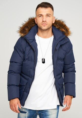behype Winter Jacket 'BHADLYR' in Blue: front