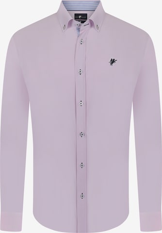 DENIM CULTURE Regular fit Button Up Shirt 'MILAN' in Pink: front