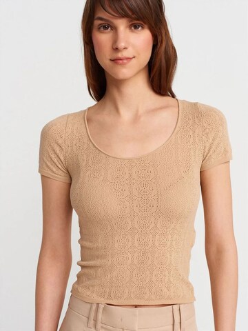 Dilvin Bluse in Beige: Vorderseite