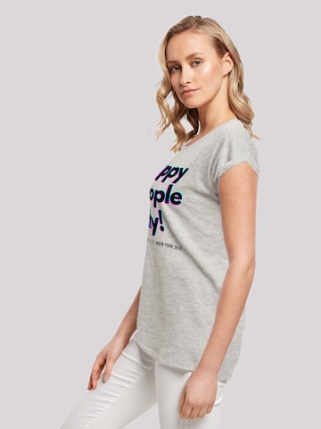 F4NT4STIC Shirt 'Happy people only New York' in Grijs