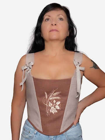 Corsage 'Golden Wheat Corset' VIADALINNO en marron