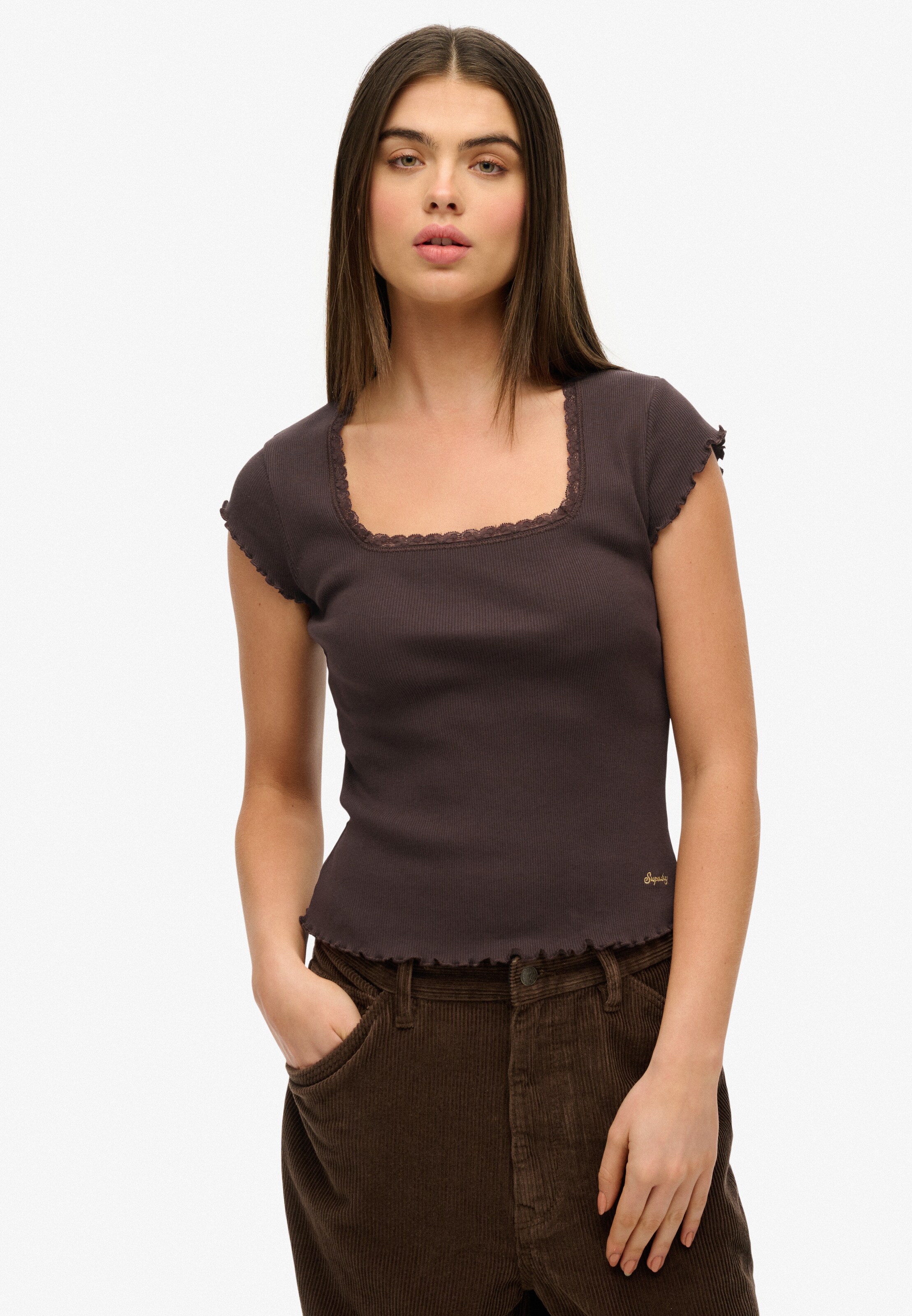 Superdry Shirt 'Essential' in Brown: front