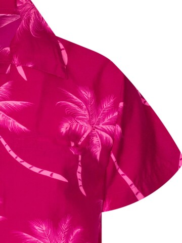 King Kameha Shirt 'Palmshadow'‌‌‌‌‌ in Pink