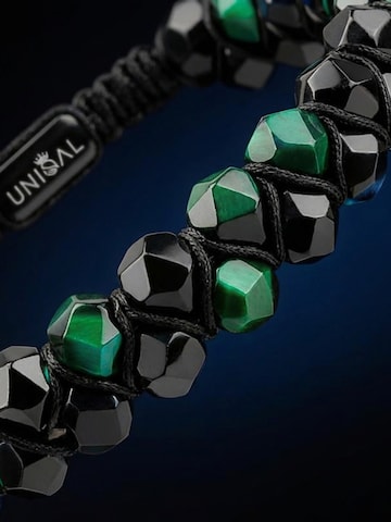 UNIQAL Armband 'GRÜNES TIGERAUGE TURMALIN' in Gemengde kleuren