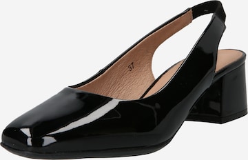 CAPRICE Slingback pumps i svart: framsida