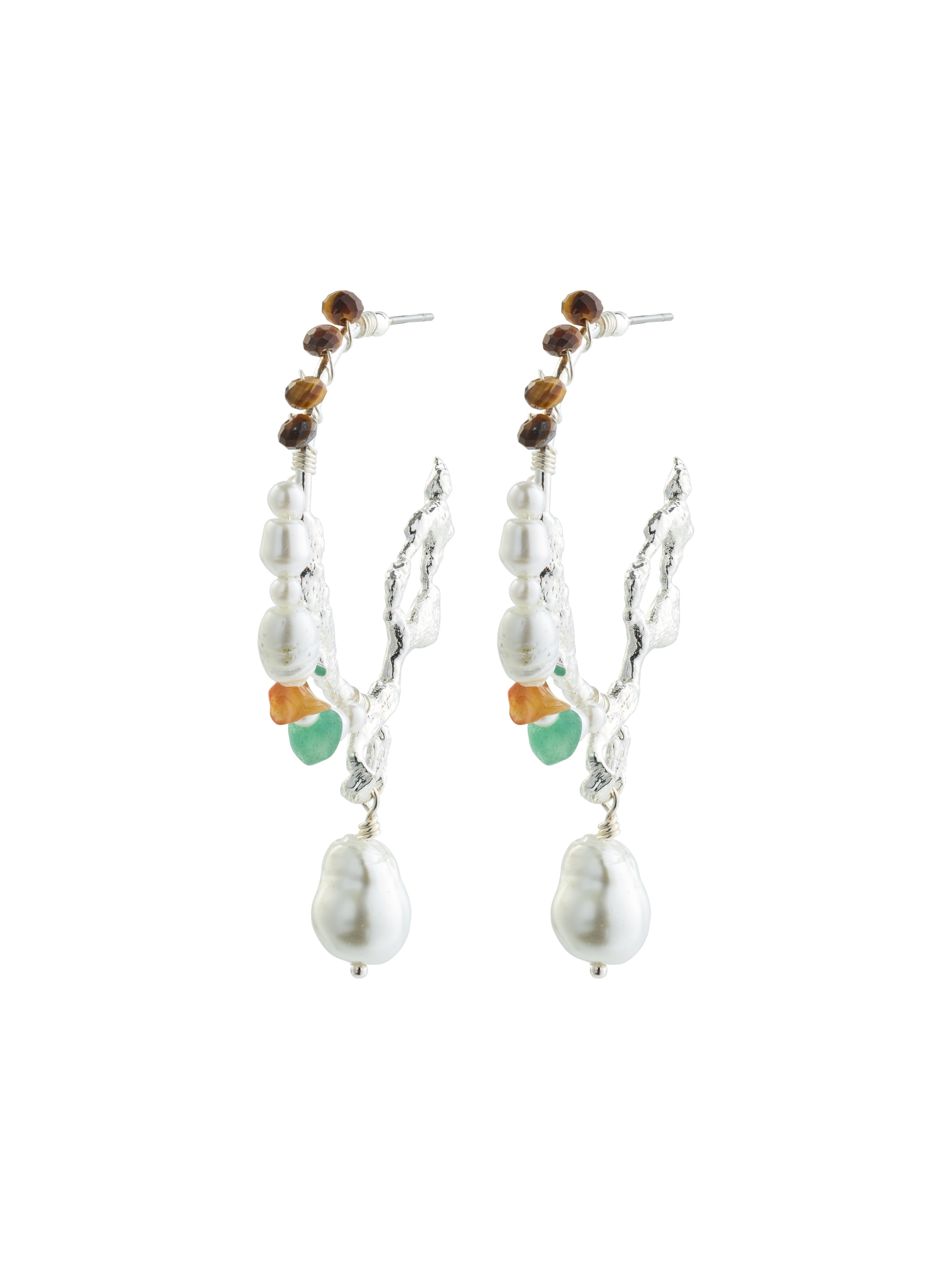 Pilgrim Oorbellen 'Force' in Zilver: voorkant