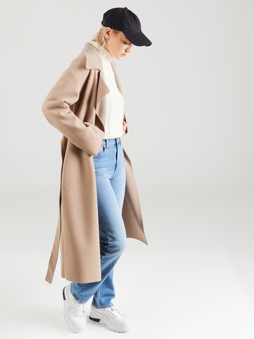 NLY by Nelly Between-seasons coat in Beige: front