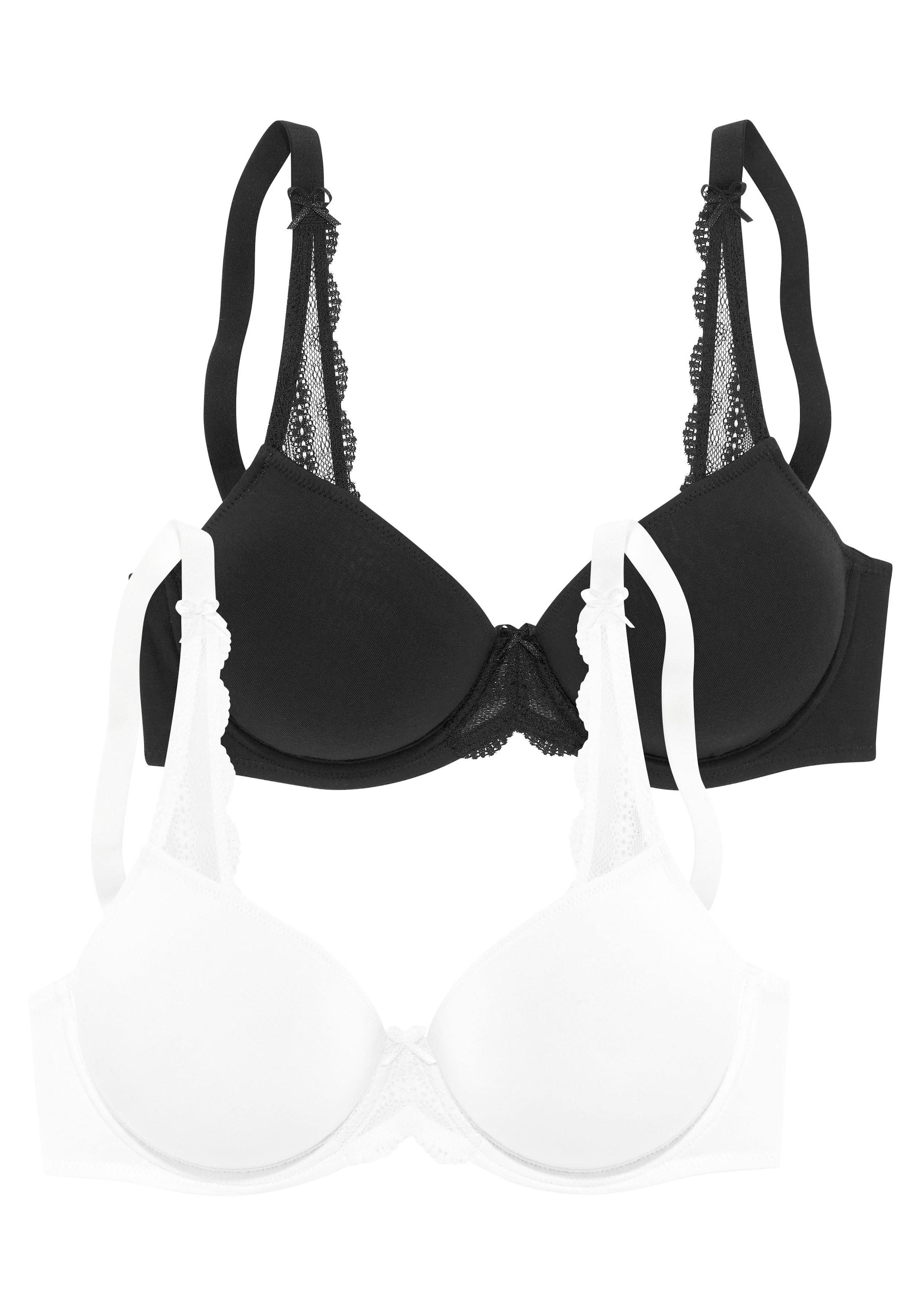 melns PETITE FLEUR T-krekla Krūšturis: no priekšpuses