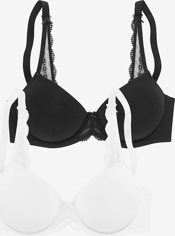 PETITE FLEUR T-shirt Bra in Black: front