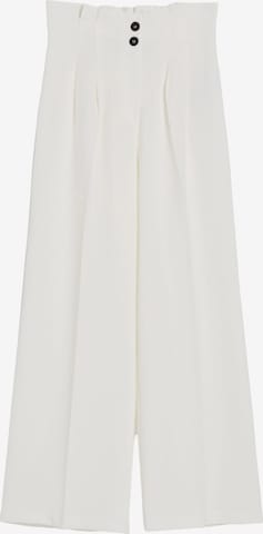 Bershka Pleat-front trousers in White: front