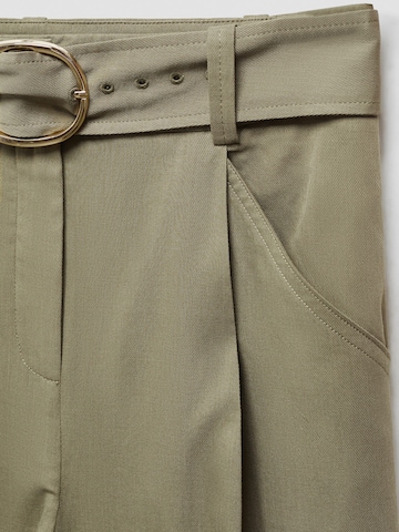 MANGO Široke hlačnice Hlače na rob 'Angie' | zelena barva