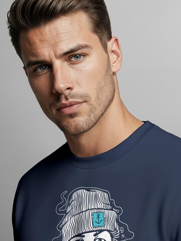 Neverless Sweatshirt 'Moin' in Blau