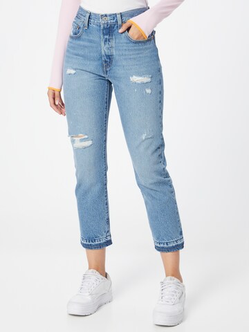LEVI'S ® Regular Jeans '501 Crop' in Blauw: voorkant