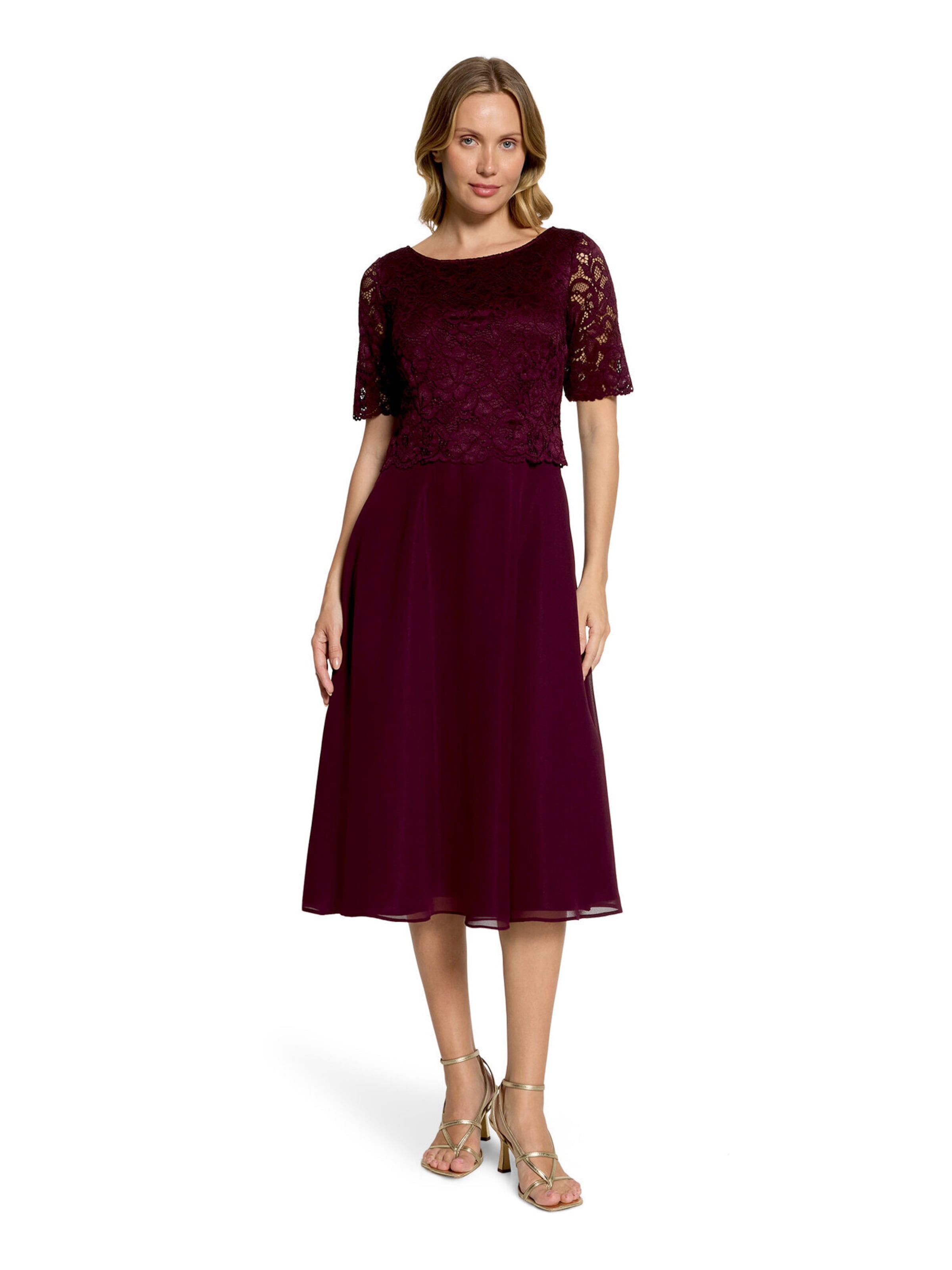 Robe de cocktail Vera Mont en rouge : devant