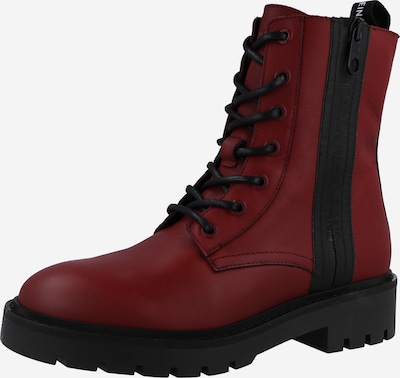 Calvin Klein Jeans Botines con cordones en rojo oscuro, Vista del producto