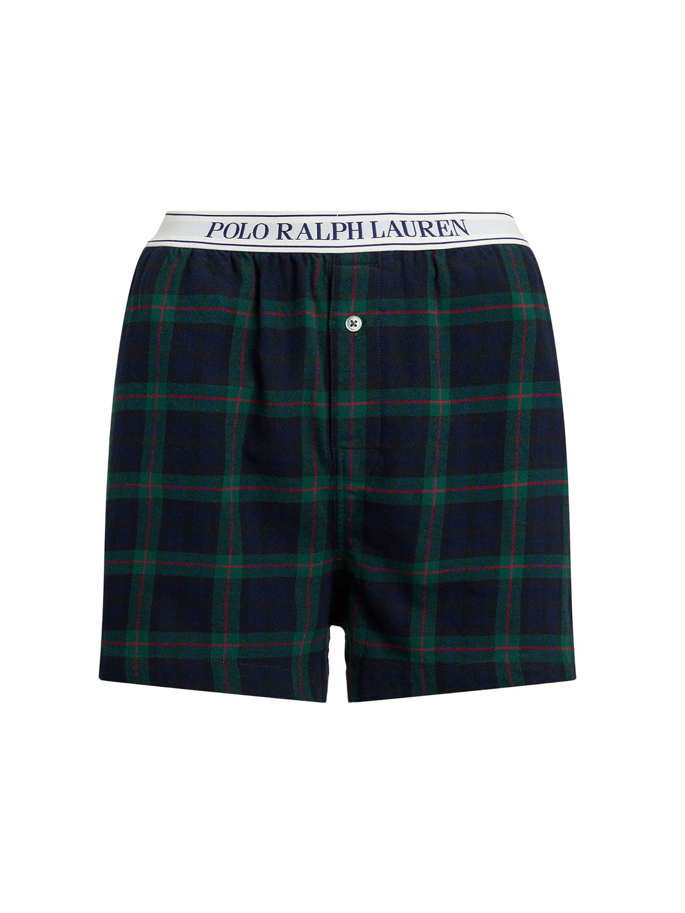 Polo Ralph Lauren Pyjamashorts ' Cozy Flannel ' in Blau: Vorderseite