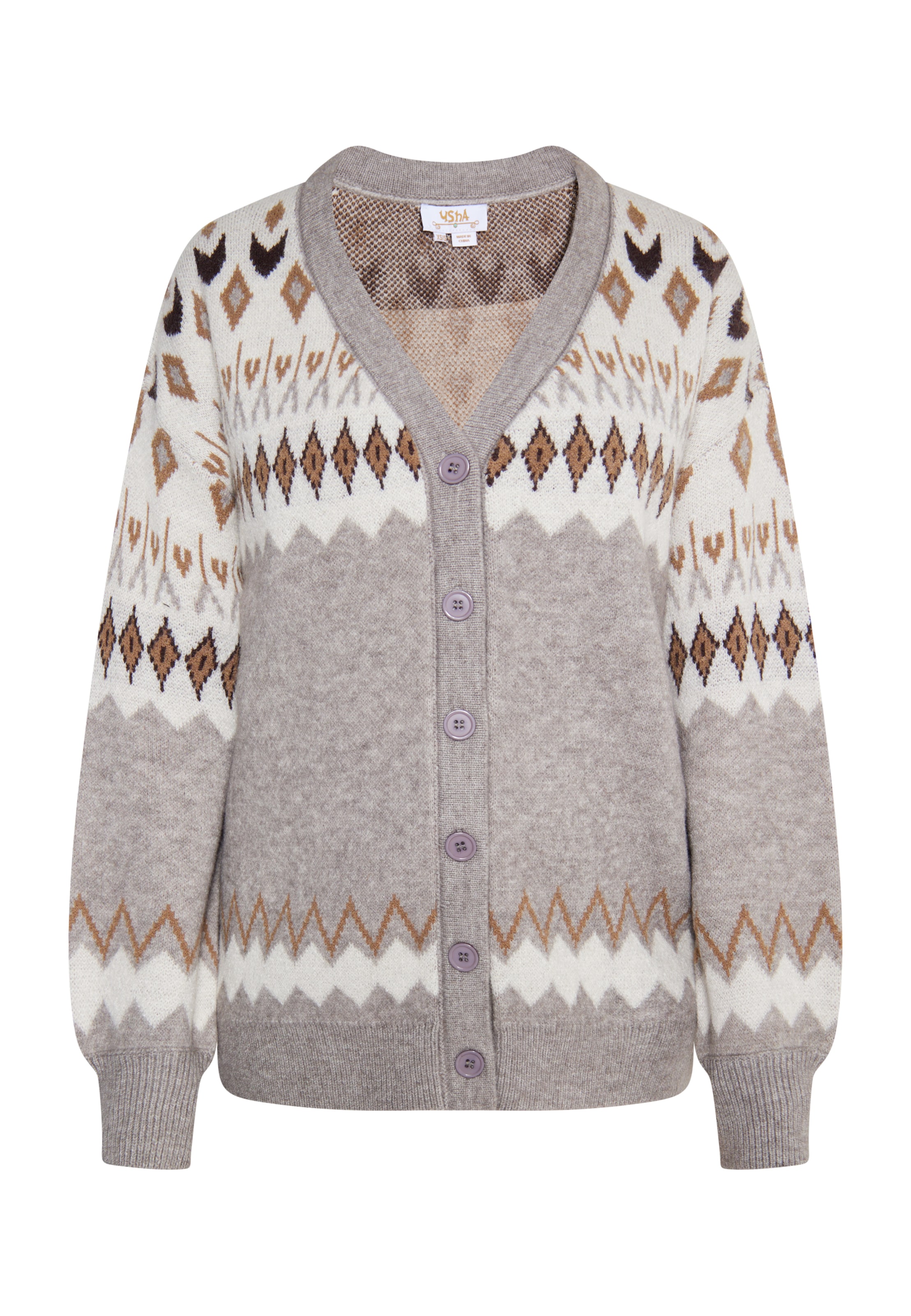 Geacă tricotată de la usha FESTIVAL pe gri: față