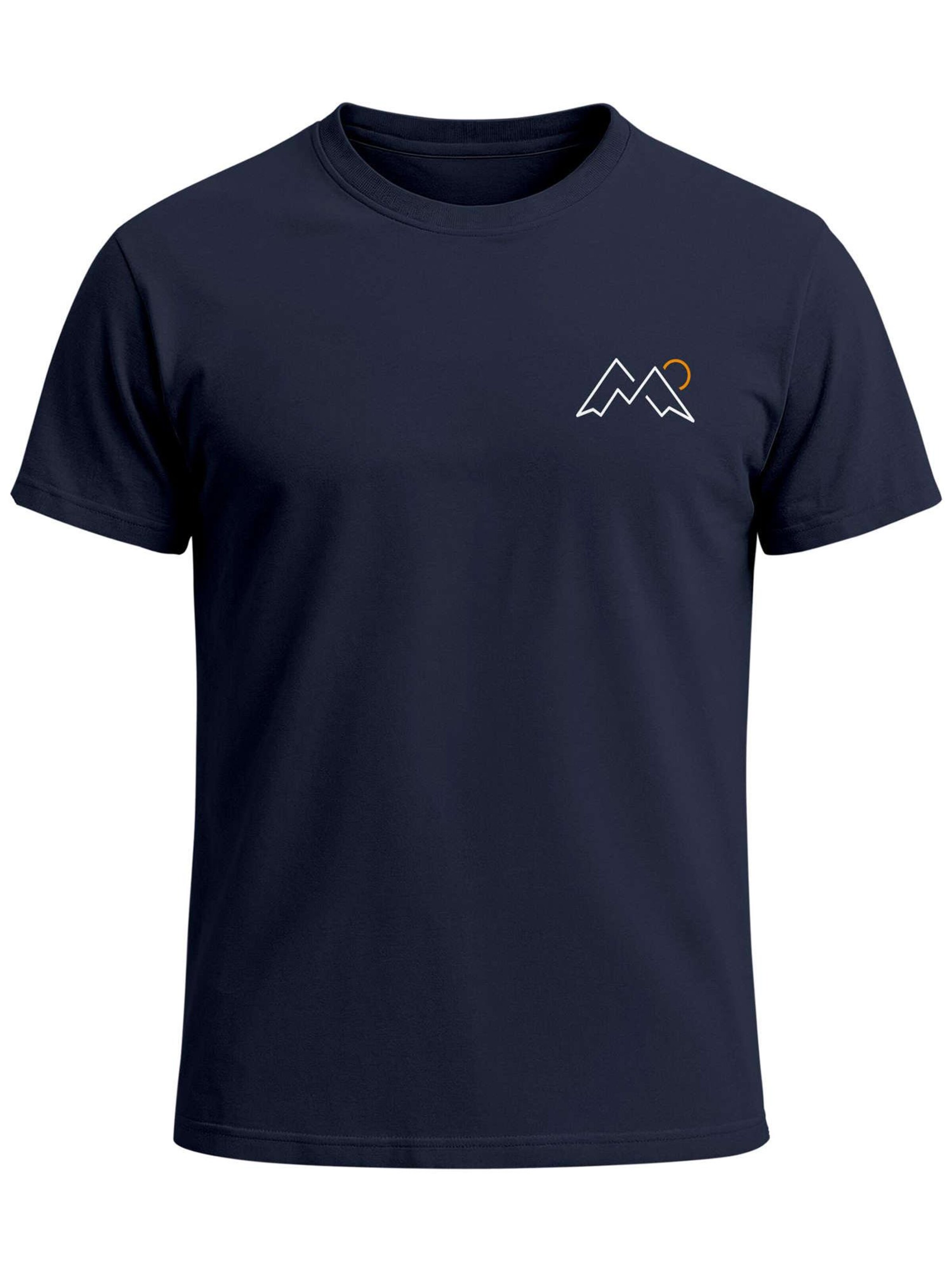 Neverless Shirt 'Mountain Lineart'‌‌‌‌‌‌ in Blau: Vorderseite