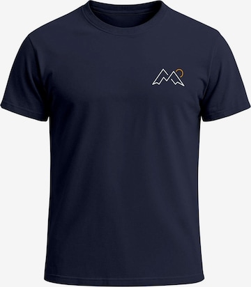 Neverless Shirt 'Mountain Lineart' in Blau: Vorderseite