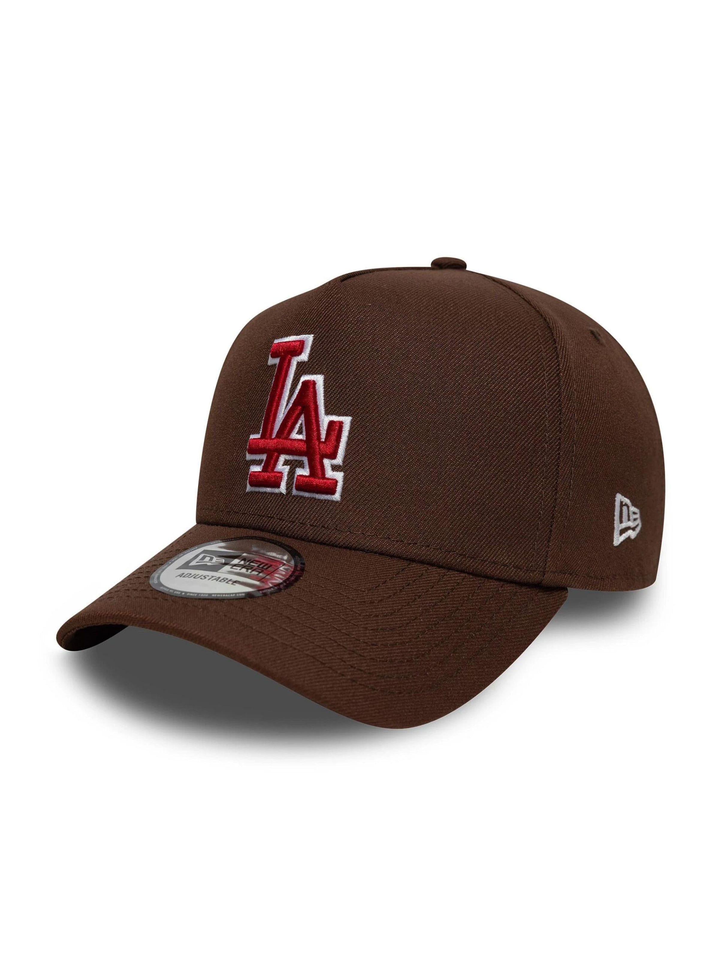 NEW ERA Cap 'Los Angeles Dodgers MLB Outline Script' in Brown: front