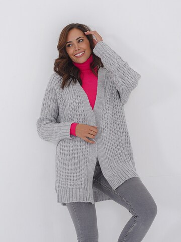 FRESHLIONS Knit Cardigan 'Simona' in Grey