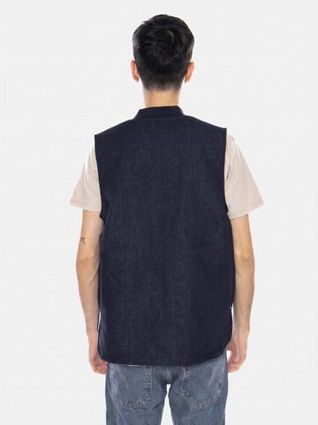 Brixton Vest 'Builders Abraham Rev Vest -- Men's Reversible Rinse Denim Sherpa Vest' i blå