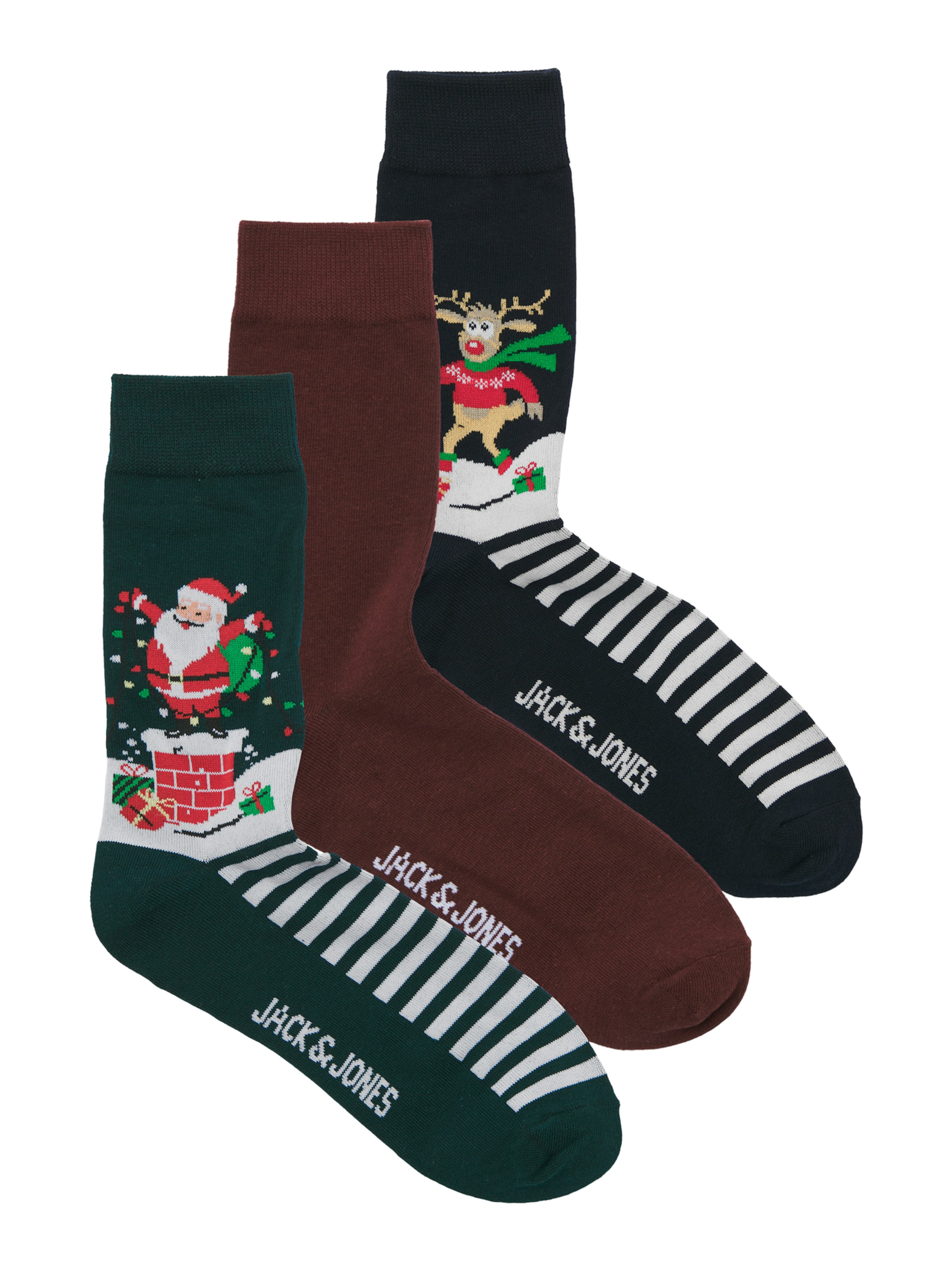 zaļš JACK & JONES Zeķes 'JACSNOWY XMAS': no priekšpuses