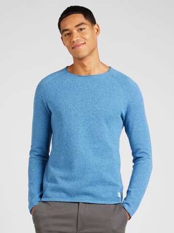 JACK & JONES Klasický střih Svetr 'Hill' – modrá: přední strana