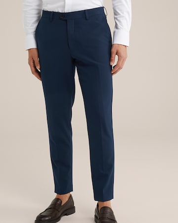 WE Fashion Slimfit Kalhoty s puky – modrá: přední strana
