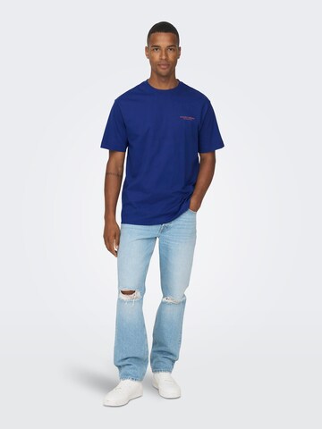Only & Sons T-Shirt 'THOMAS' in Blau