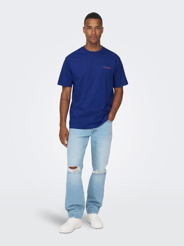 T-Shirt 'THOMAS' Only & Sons en bleu