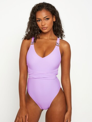 Bustier Maillot de bain 'Amour' Moda Minx en violet : devant