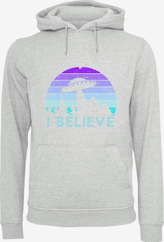 F4NT4STIC Sweatshirt 'I Believe UFO Alien Raumschiff Retro' in Grijs: voorkant