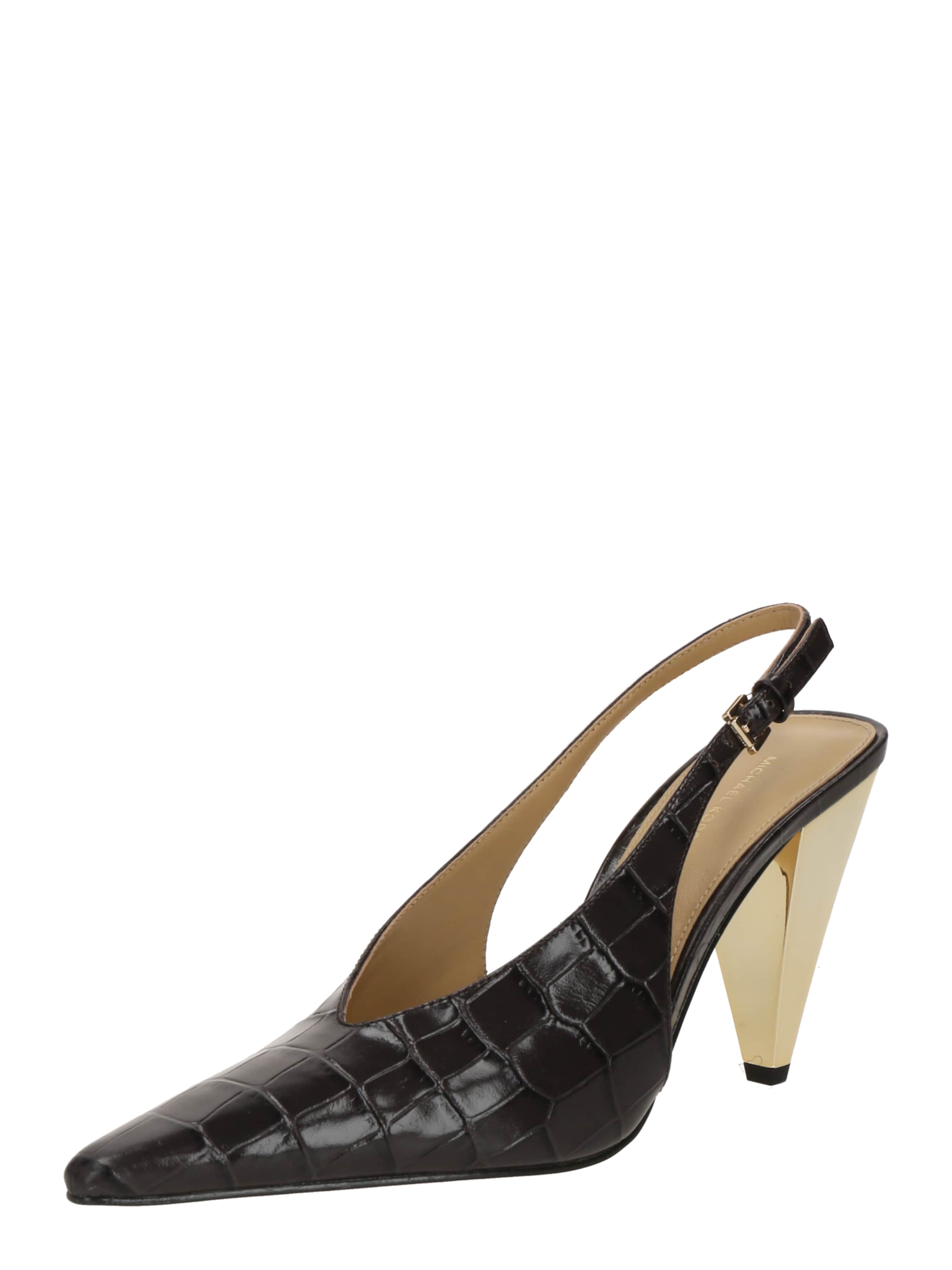 MICHAEL Michael Kors Czółenka z wyciętą piętą 'ELECTRA' w kolorze brązowy: przód