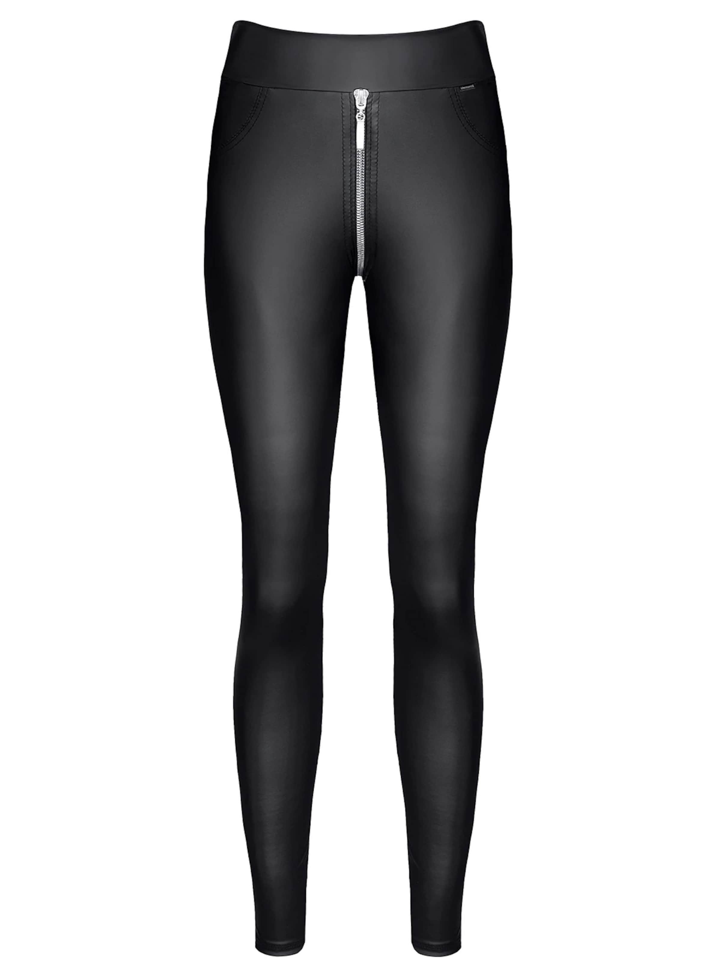 Demoniq Skinny Leggings 'Wetlook-Hose Maddalena' in Schwarz: Vorderseite