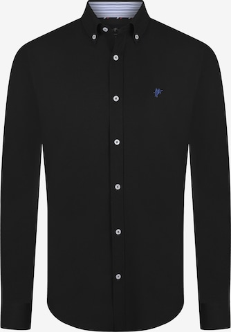 DENIM CULTURE Koszula 'Elroy' w kolorze czarny: przód
