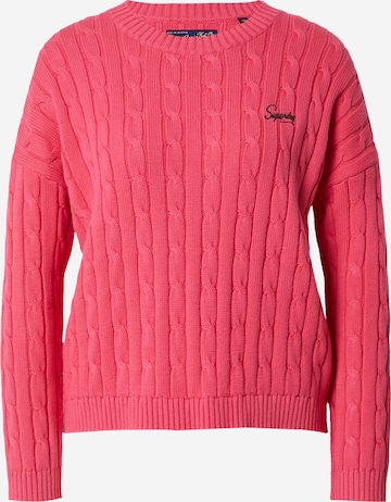 Superdry Sweter w kolorze różowy: przód