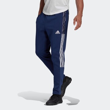 ADIDAS SPORTSWEAR Tapered Workout Pants 'Tiro 21 Sweat' in Blue: front