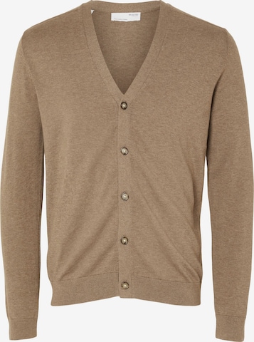 SELECTED HOMME Knit Cardigan 'Berg' in Brown: front