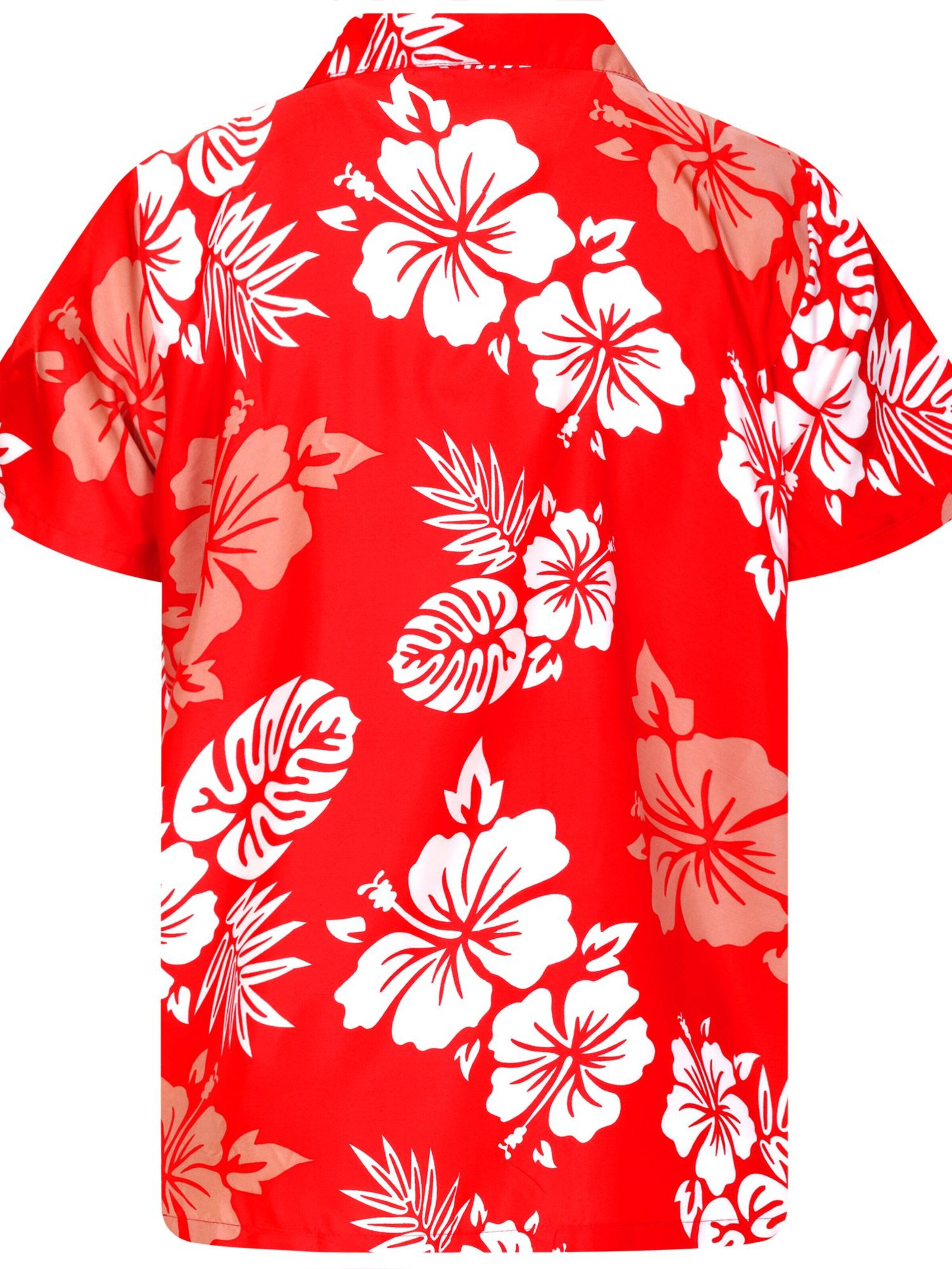 Maglietta 'Mono Hibiscus' di King Kameha in rosso