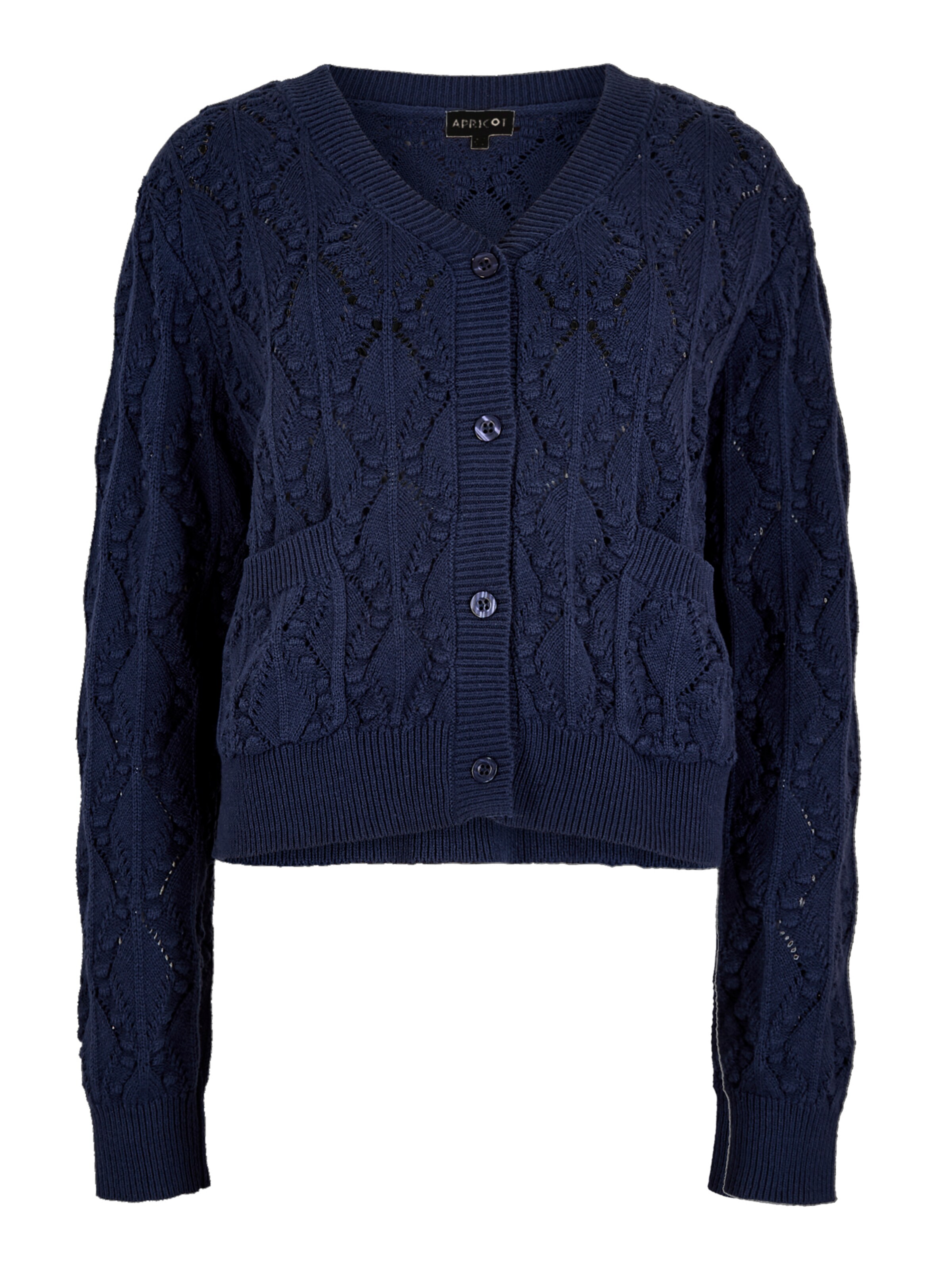 Apricot Knit Cardigan ' ' in Blue: front