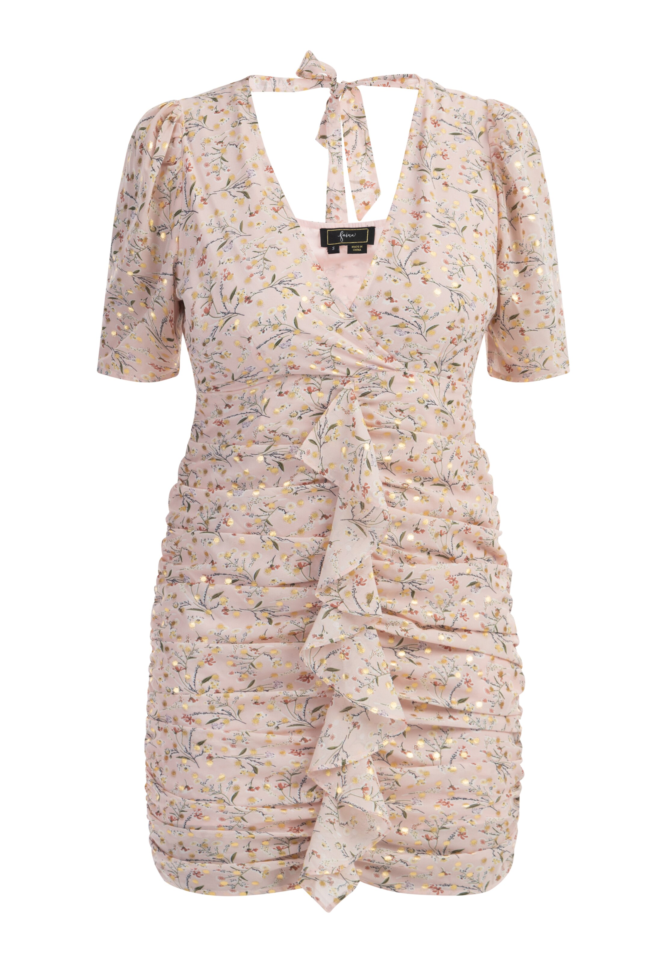 Abito di faina in rosa: frontale