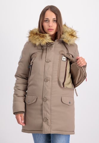 ALPHA INDUSTRIES Winter Coat 'Polar' in Brown: front