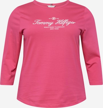 Tommy Hilfiger Curve T-shirt i rosa: framsida