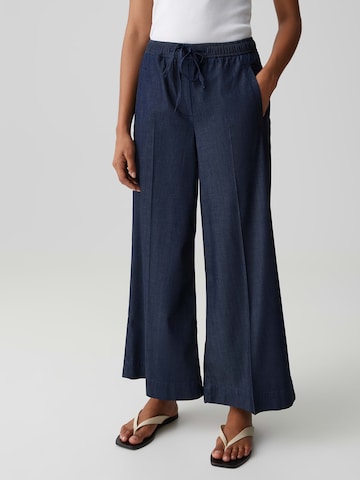 Wide leg Pantaloni cu dungă 'Misha Move' de la OPUS pe albastru: față