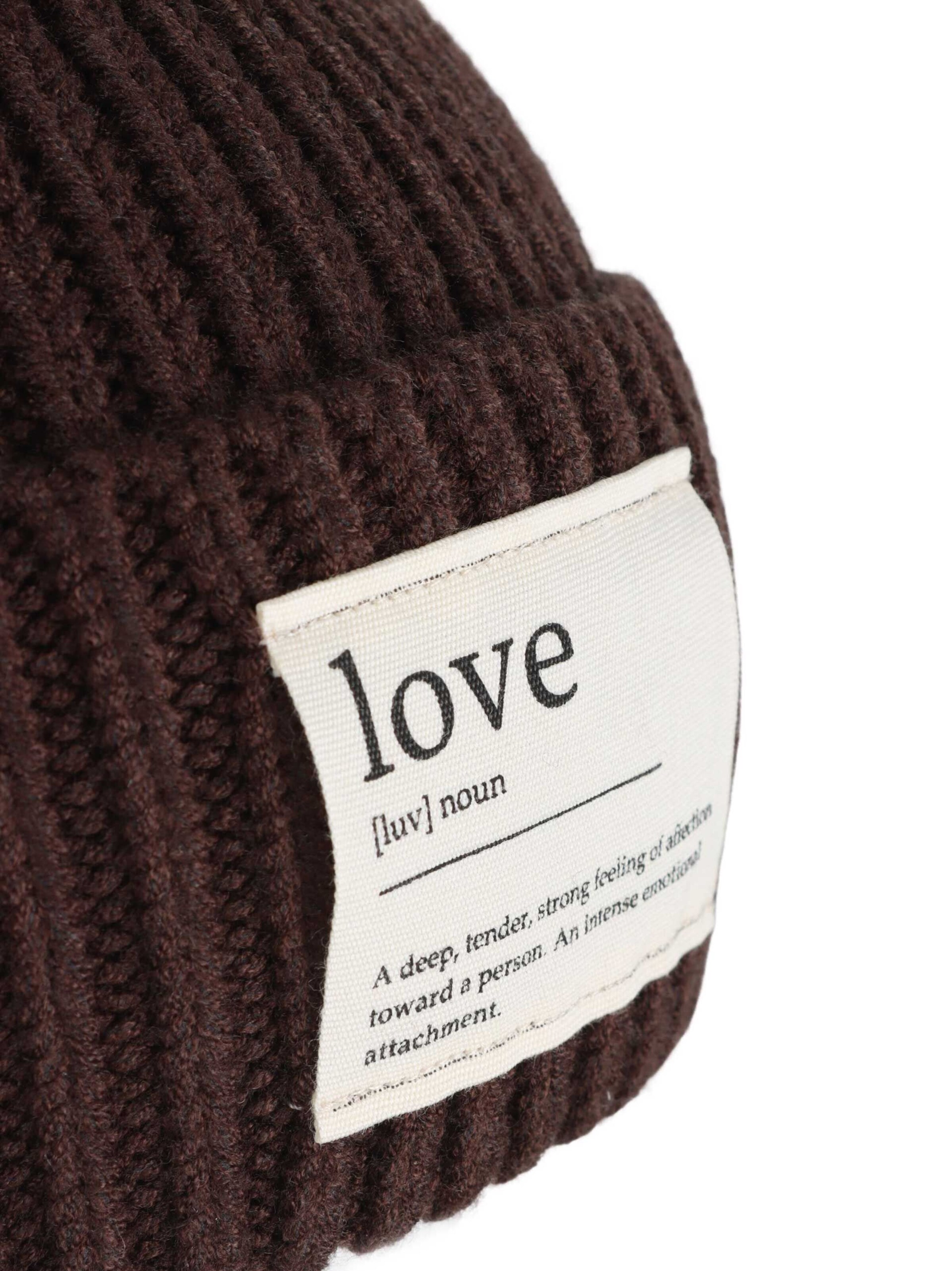 SAMAYA Mütze 'Love Is' in Braun