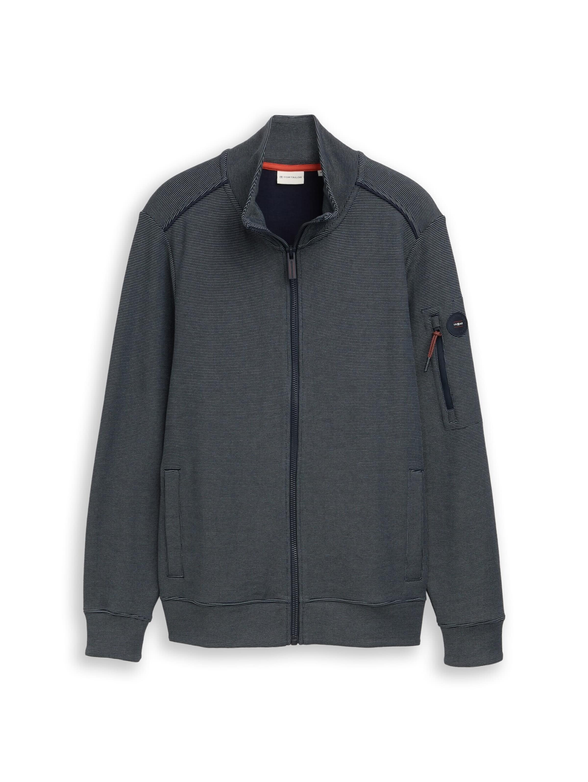 TOM TAILOR Sweat jacket in Blue: front